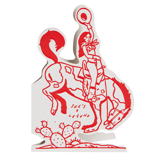 She's A Legend Cowgirl Letterpress Greeting Card