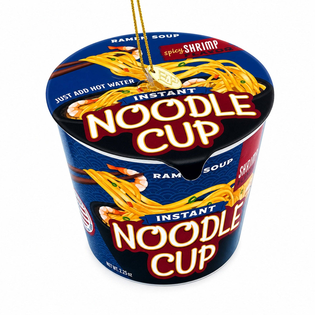 Instant Noodle Cup Glass Christmas Ornament