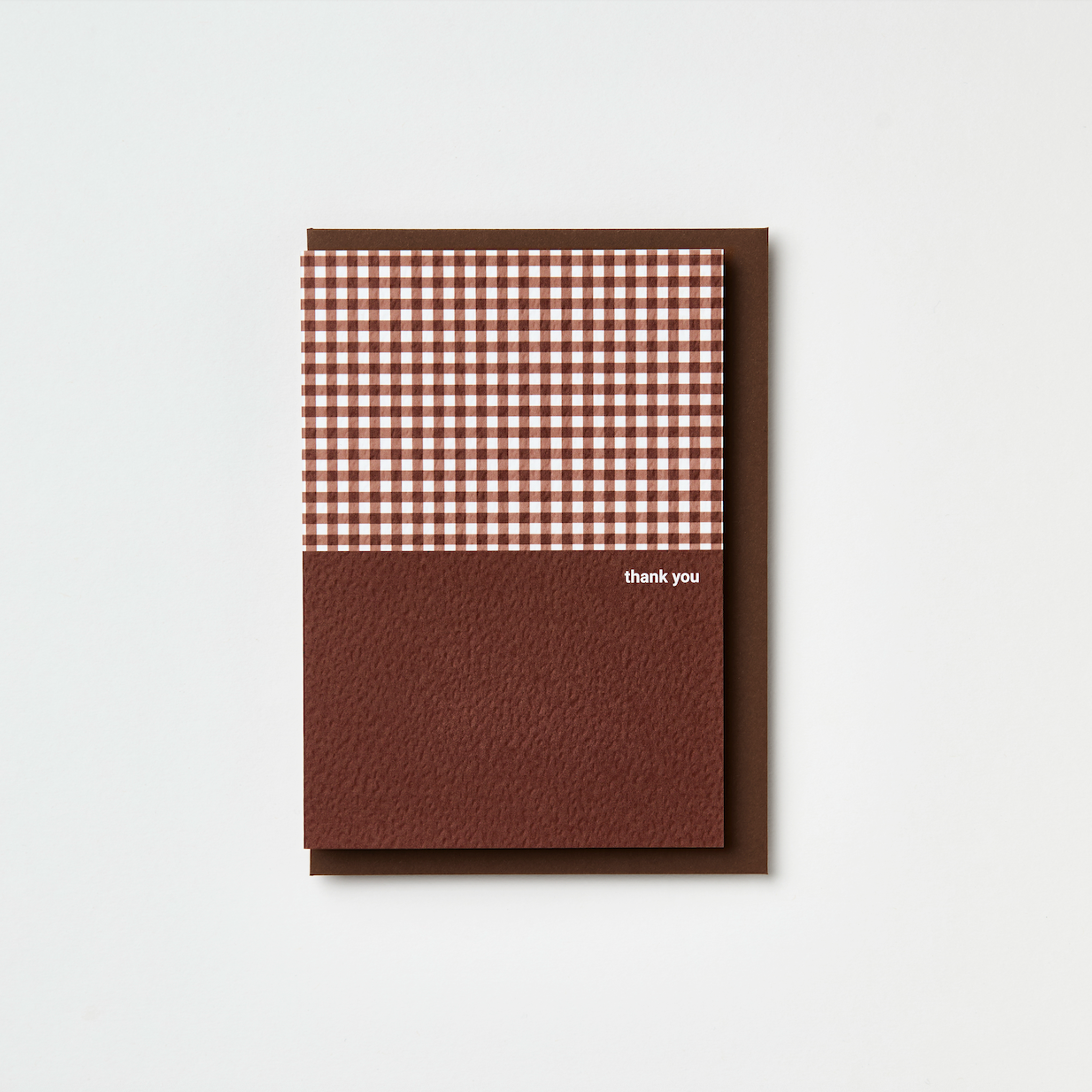 Burgundy Gingham Thank You Greeting Card