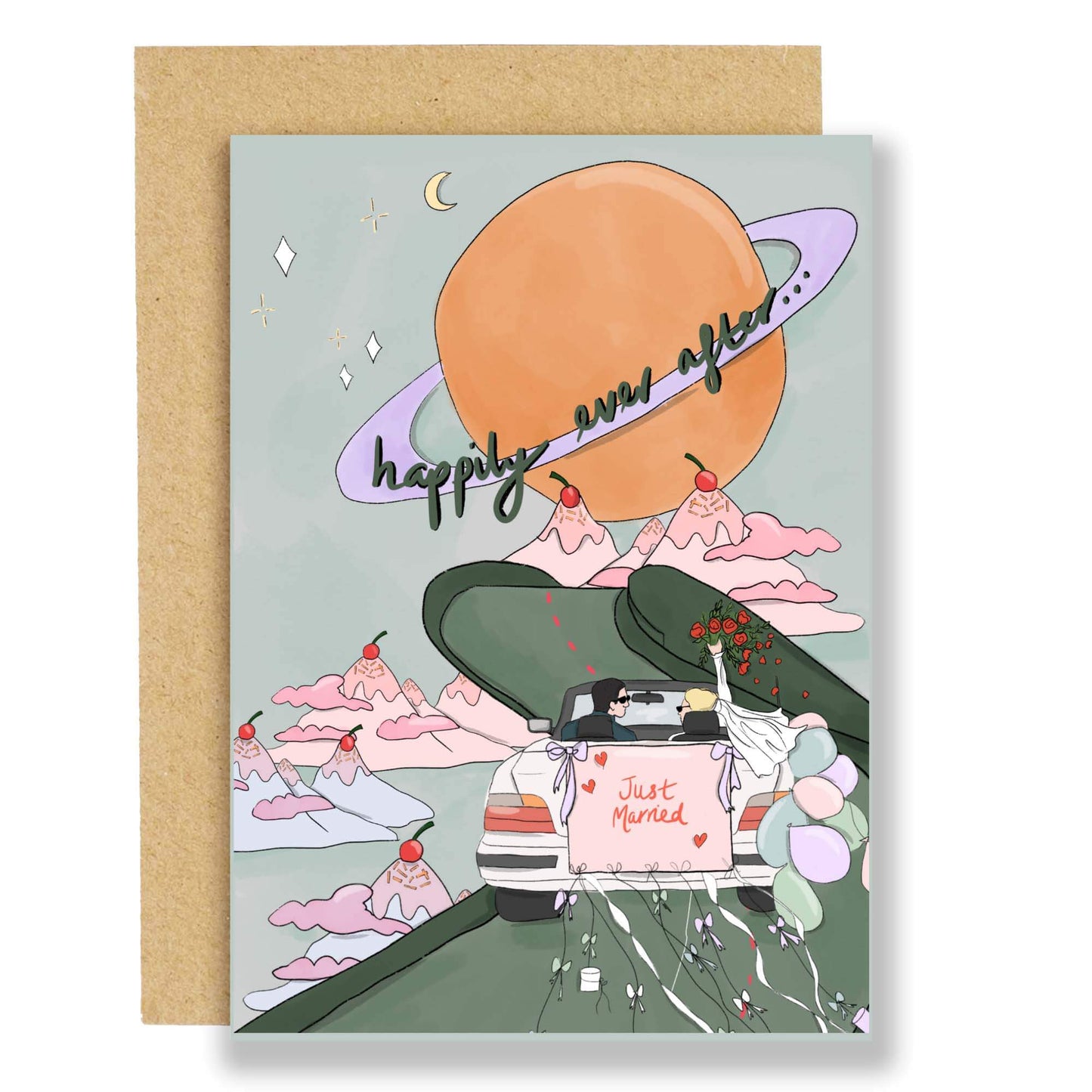 Into The Sunset Wedding Day Greeting Card