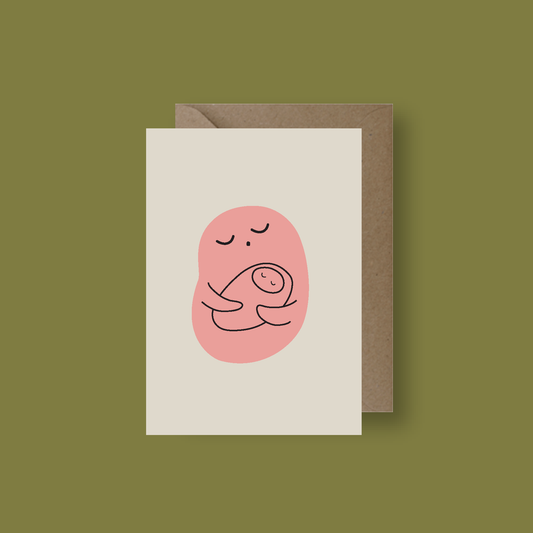 Sleeping Bean New Baby Greeting Card