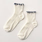 Le Bon Shoppe Soft White/Navy Petite Ruffled Modal Socks
