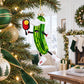 Pickleball Pickle Glass Christmas Ornament