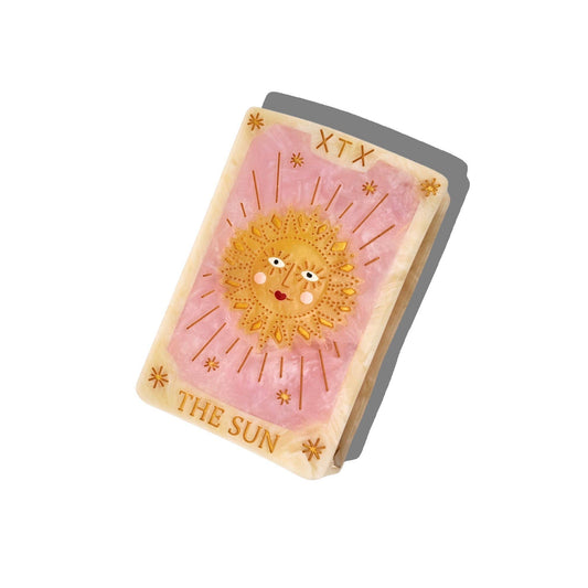 Hand-Painted Sun Tarot Card Claw Hair Clip