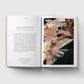 Open book showing text on one page and a photo of hands working with tools on the other, on a white background.