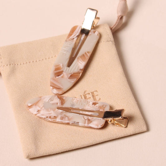 Peignee Paris Nougat Hair Clips (Pair)