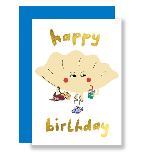 Gyoza Gold Foil Greeting Card