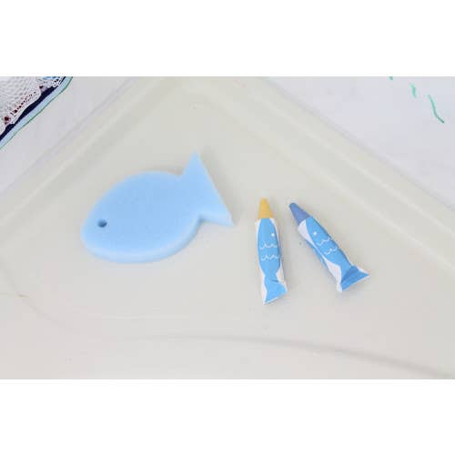 Kitpas Rice Bran Wax Bath Crayons 3 Colour Set - Fish