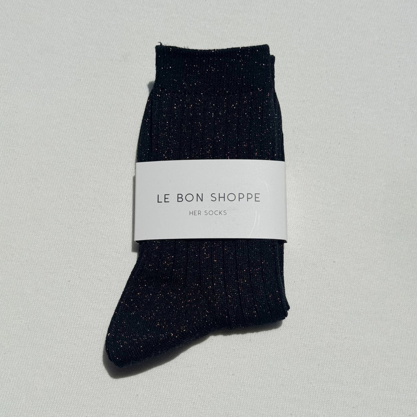 Le Bon Shoppe Copper Black Glitter Her Socks