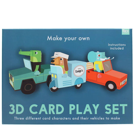 Animal Automobiles 3D Card Craft Playset
