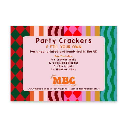 Multicoloured Stripe Pattern Christmas Crackers