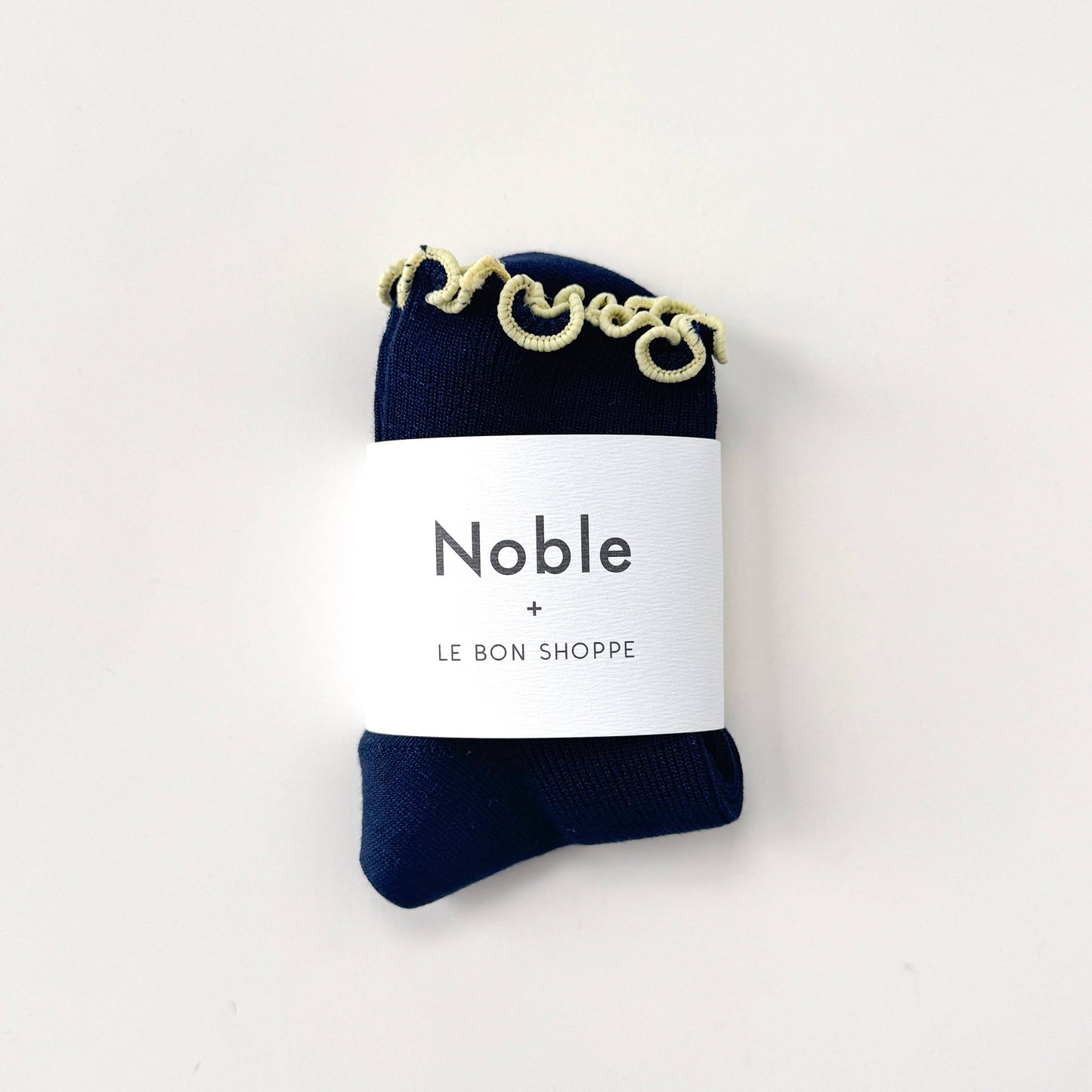 Le Bon Shoppe Navy/Butter Petite Ruffled Modal Socks