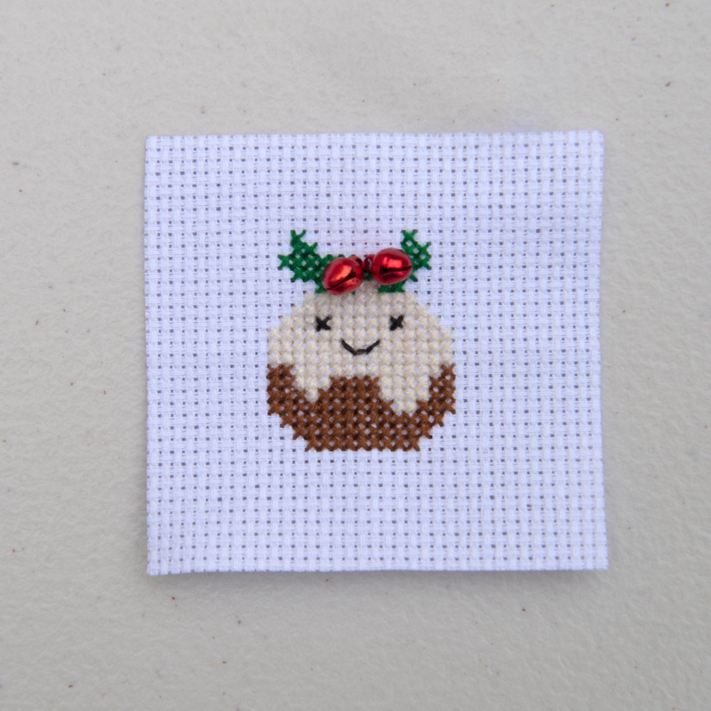 Kawaii Christmas Pudding Cross Stitch Kit In A Matchbox