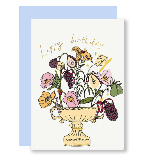 Figgy Flowers Gold Foil Greeting Card