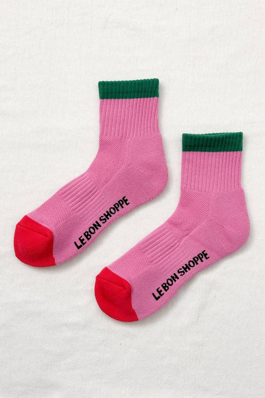 Le Bon Shoppe Rose Green Colour Block Girlfriend Socks