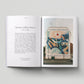 Open book showing a page with text and an image of a mural on a wall.
