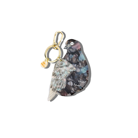 Pigeon Hand-Painted Pigeon Bag Charm + Keychain