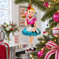 Roller Skating Waitress Glass Christmas Ornament