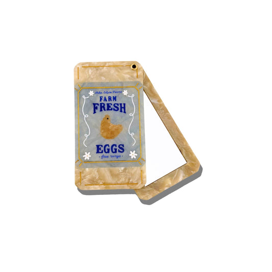 Farm Fresh Eggs Hand-Paiinted Compact Mirror