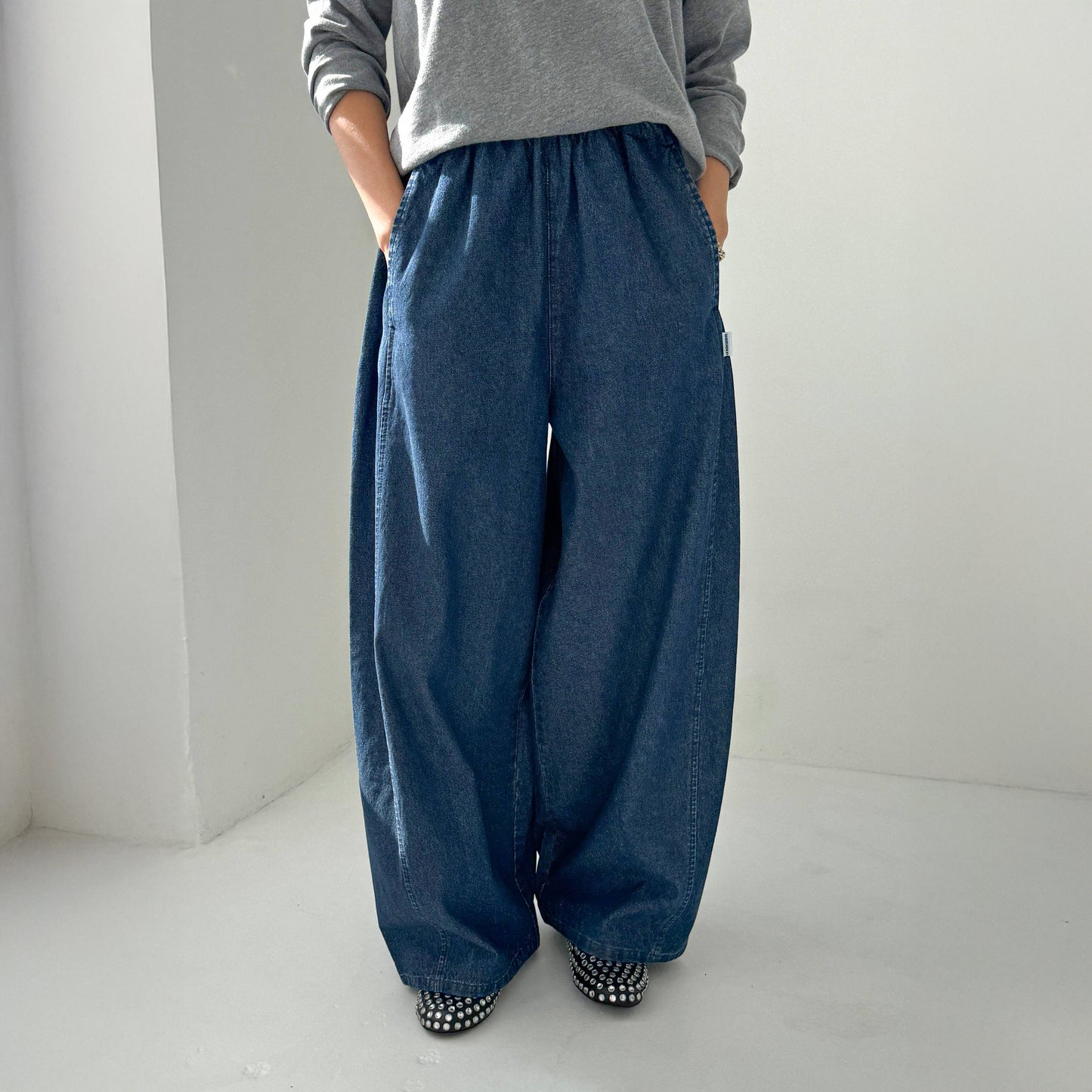 Le Bon Shoppe Denim Blue Parachute Pants