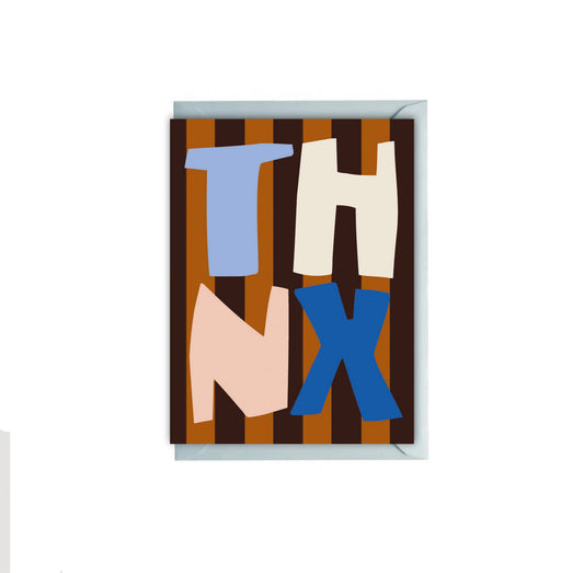 THNX Striped Greeting Card