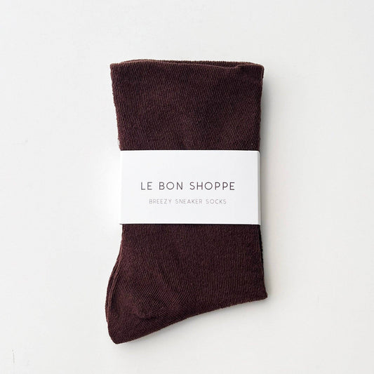 Le Bon Shoppe Dark Cacao Breezy Sneaker Socks