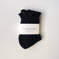 Le Bon Shoppe Black Ruffled Hugger Crew Socks