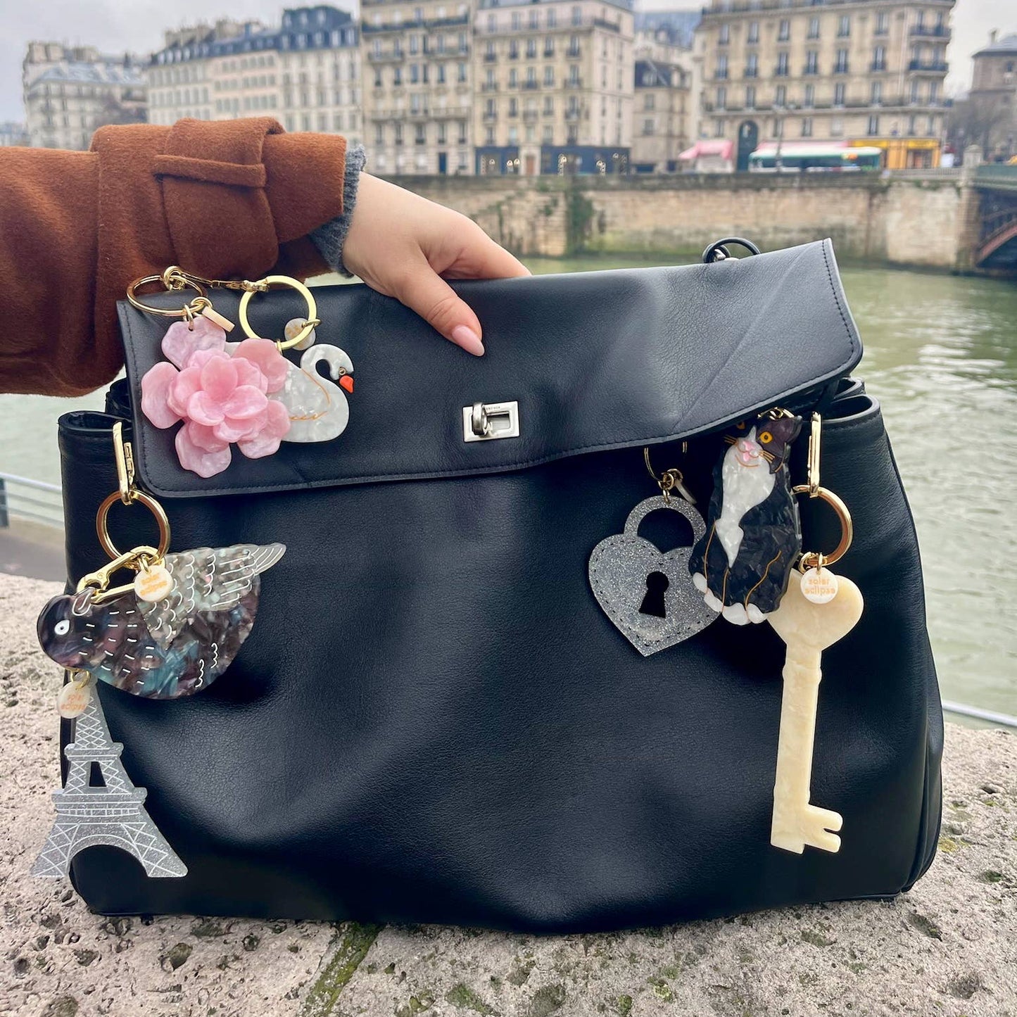 Pigeon Hand-Painted Pigeon Bag Charm + Keychain