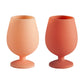 Terra + Peach Stemm Silicone Unbreakable Wine Glasses