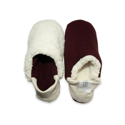 Quarter Knit x Burgundy Sheep Boa Room Shoes