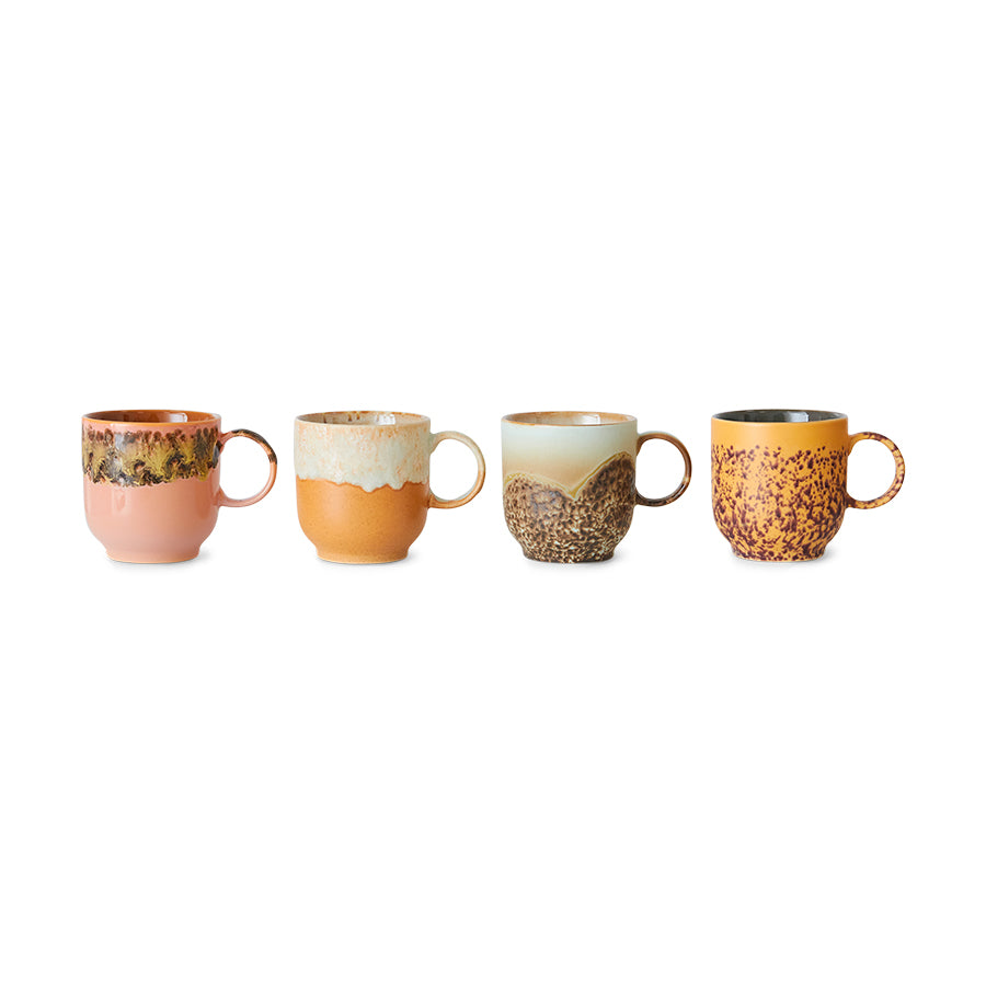 HKliving 70's Ceramics Cape Café Mugs (Set of 4)