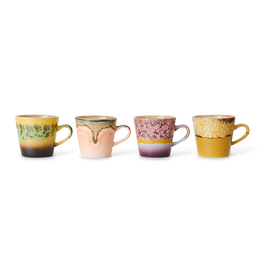 HKliving 70's Ceramics Radiant Americano mugs (set of 4)