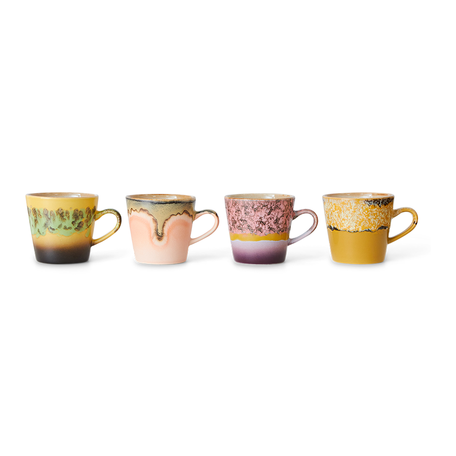 HKliving 70's Ceramics Radiant Americano mugs (set of 4)