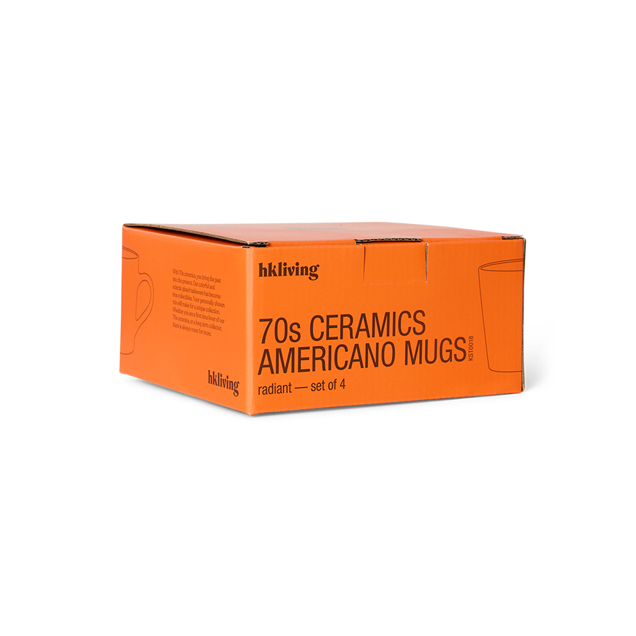 HKliving 70's Ceramics Radiant Americano Mug (Set of 4)