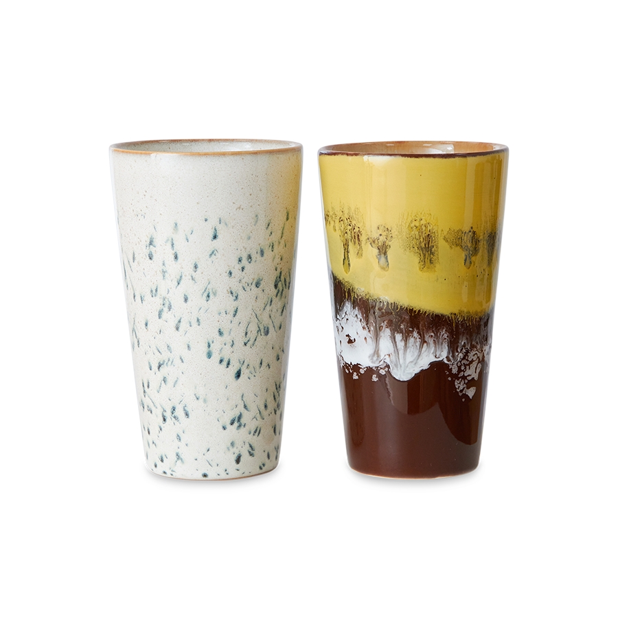 HKliving 70's Ceramics Brine Latte Mugs (Set of 2)