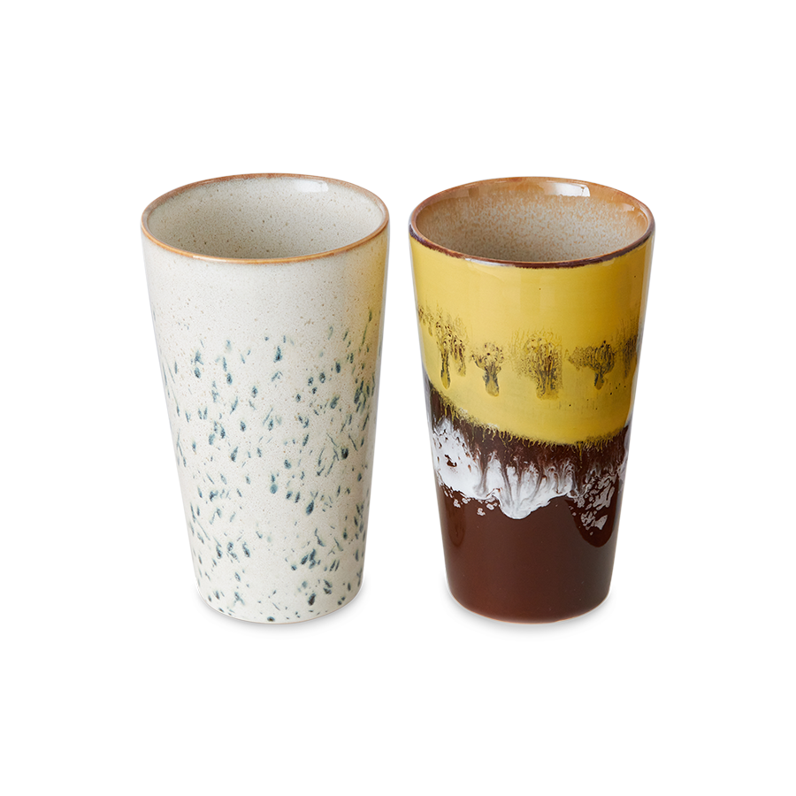 HKliving 70's Ceramics Brine Latte Mugs (Set of 2)