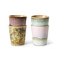 HKliving Ceramic 70's Serendipity Coffee Mugs (Set of 4)