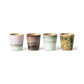HKliving Ceramic 70's Serendipity Coffee Mugs (Set of 4)