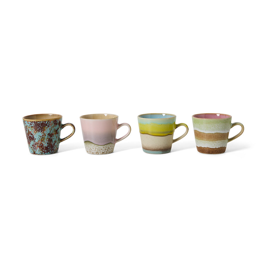 HKliving 70's Ceramics Rococo Americano Mug (Set of 4)