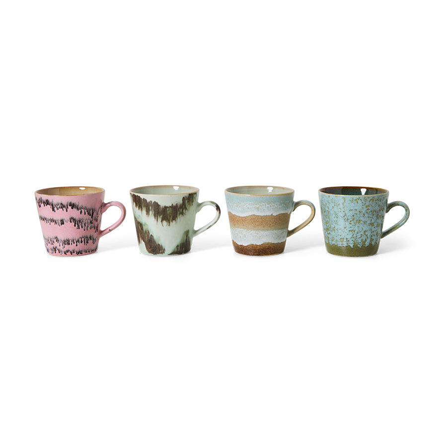 HKliving 70's Ceramics Dada Cappuccino Mugs (Set of 4)