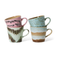 HKliving 70's Ceramics Dada Cappuccino Mugs (Set of 4)