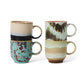 HKliving 70's Ceramics Abstract Café Mugs (Set of 4)