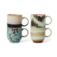 HKliving 70's Ceramics Abstract Café Mugs (Set of 4)