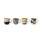 HKliving 70's Ceramics Abstract Café Mugs (Set of 4)