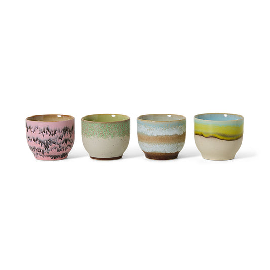 HKliving 70's Ceramics Deco Café Mugs (Set of 4)