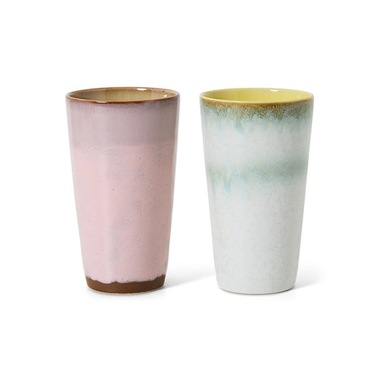 HKliving 70's Ceramics Fresco Latte Mugs (Set of 2)