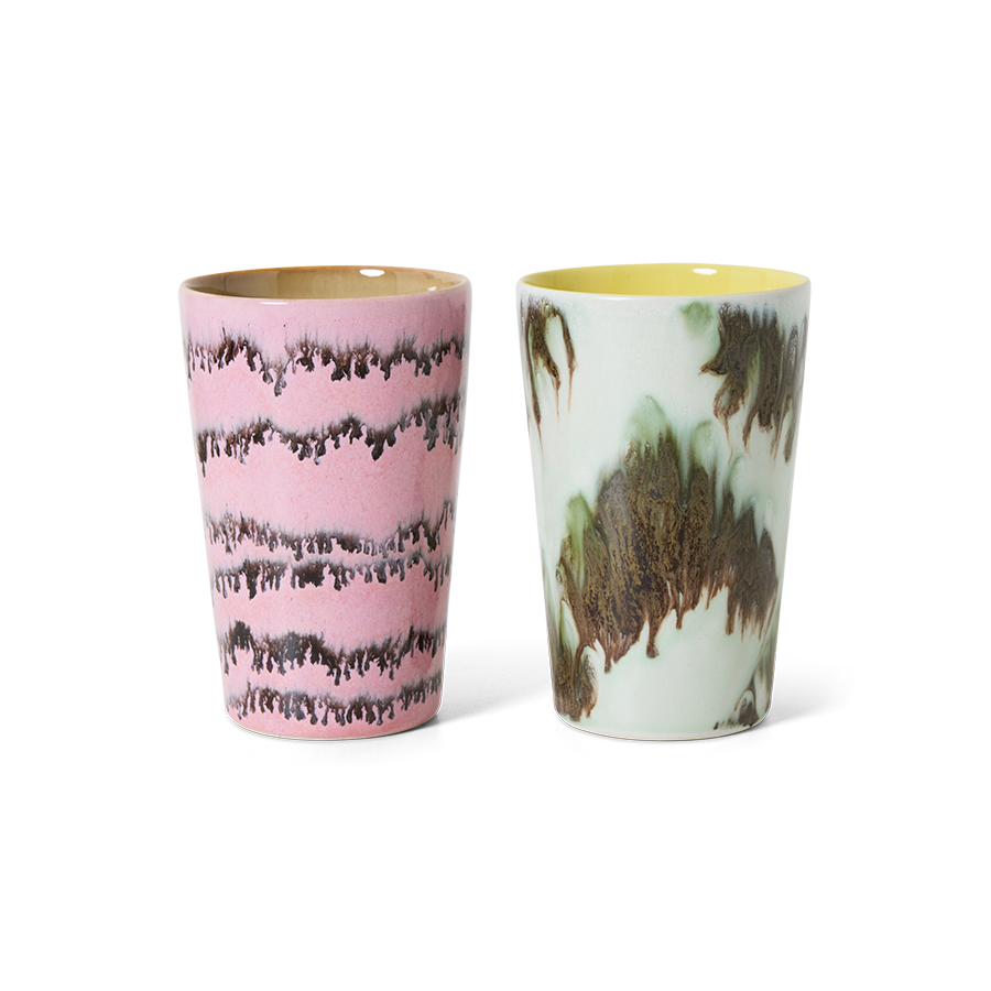 HKliving 70's Ceramics Baroque Tea Mugs (Set of 2)