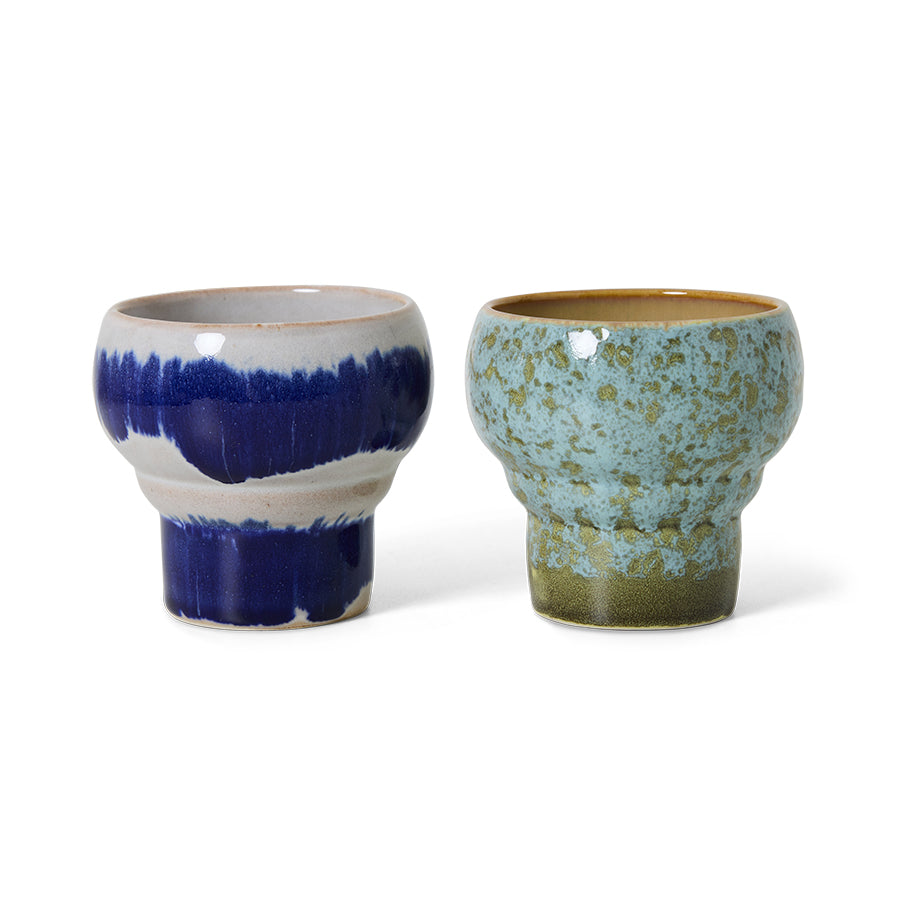 HKliving 70's Ceramics Symbolist Lungo Mugs (Set of 2)