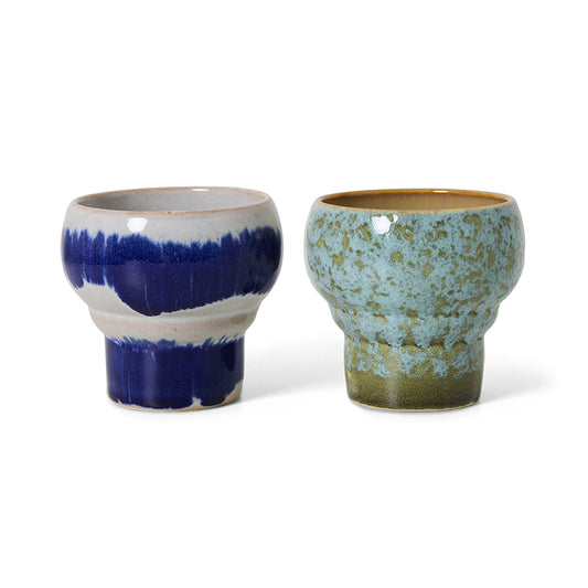 HKliving 70's Ceramics Symbolist Lungo Mugs (Set of 2)