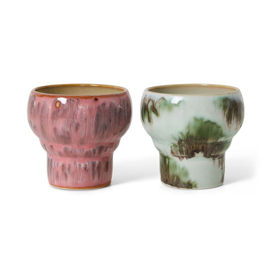 HKliving 70's Ceramics Expression Lungo Mugs (Set of 2)